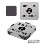 Custom 6 Piece Square stainless steel Coaster Set with Stand