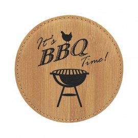 Leatherette Round Coaster with Logo  Leatherette Round Coaster with Logo