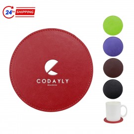 Custom Large Round Leather Coaster