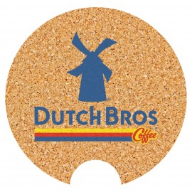 Logo Branded Cork Car Coaster - Custom Premium Print - 2.5" Round Medium Thick