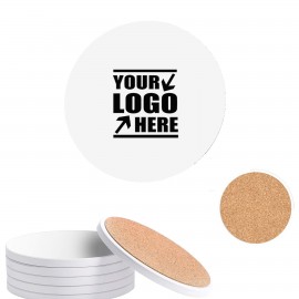 Round Ceramic Coaster with Logo