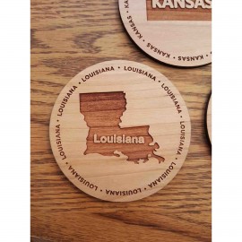 Hardwood State Coasters with Logo