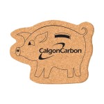Personalized 3 1/2" x 4 1/2" Pig Shape Solid Cork Coasters
