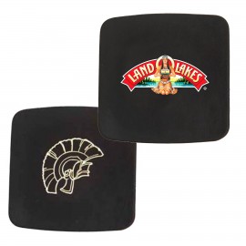 Atlantis Bonded Leather Square Coaster (Black) with Logo
