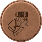 Customized Leatherette Round Coaster (Dark Brown)