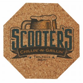 Cork Coaster, 3.5" Octagon with Logo  Cork Coaster, 3.5" Octagon with Logo