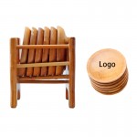 Customized 6-Piece Bamboo Tea Cup Coaster Set