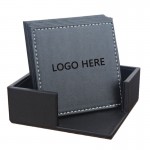Logo Branded Set of 6 Leatherette Coasters