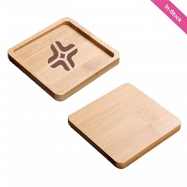 Square Bamboo Coaster with Logo