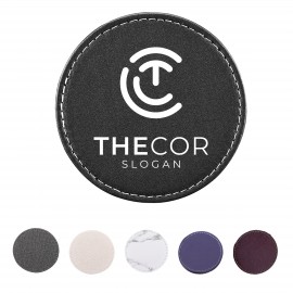 Rounded Leather Coasters with Logo