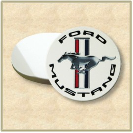 Absorbent Stone Car Coaster (2.5" Diameter) - Basic Print with Logo