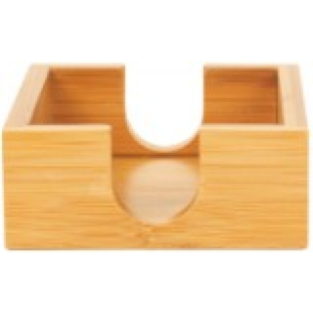 4" x 4" Wood Coaster Holder - Bamboo with Logo