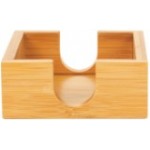 4" x 4" Wood Coaster Holder - Bamboo with Logo