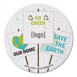 Earth Day Seed Paper Circle, 3.875 with Logo