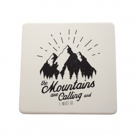 Square Ceramic Coasters w/ Cork Back (4.25") with Logo