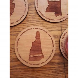 Promotional Hardwood State Coasters