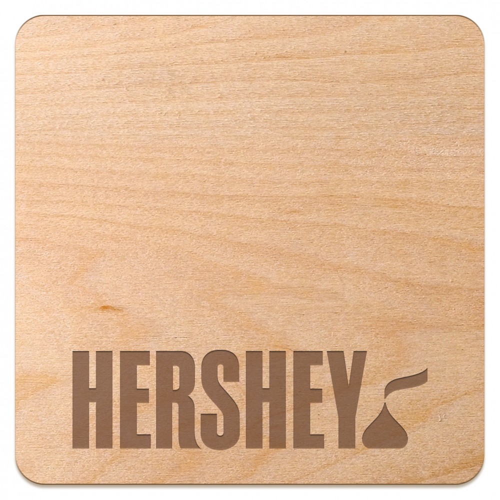 Wood Coasters (3.5") Square with Logo