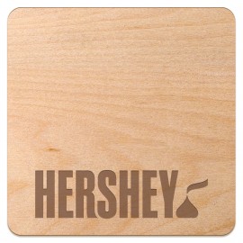 USA Made RusticRest Custom Wood Coasters with Cork Backing (3.5") Square with Logo