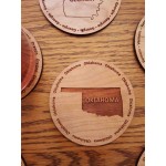 3.5" - Oklahoma Hardwood Coasters with Logo