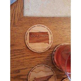 Promotional 3.5" - South Dakota Hardwood Coasters
