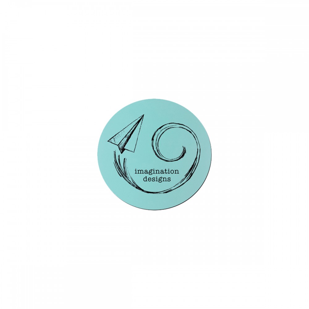 3" Teal Round Silicone Coaster with Logo