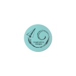 3" Teal Round Silicone Coaster with Logo