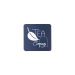 3" Navy Blue Square Silicone Coaster with Logo