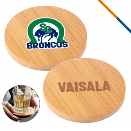 Personalized Lirae Bamboo Round Coaster