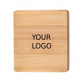 Square Bamboo Wood Coaster with Opener with Logo