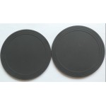 Black PVC round shaped cup and mug insulation coaster with Logo