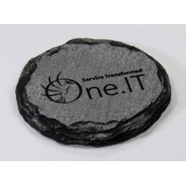 Round Slate-Texture Coaster w/Wash with Logo