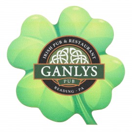 Full Color Process 40 Point Clover Pulp Board Coaster with Logo  Full Color Process 40 Point Clover Pulp Board Coaster with Logo