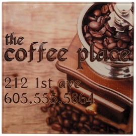 Customized Square Glass Coaster, 4x4"