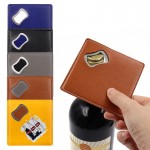 Promotional PU Leather Coaster Stainless Steel Corkscrew Bottle Opener
