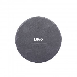 Logo Branded Round Slate Coaster with EVA Bottom Pad