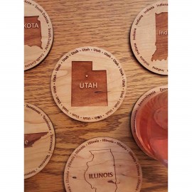 Hardwood State Coasters with Logo