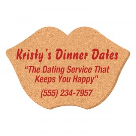 Custom 4" X 6" Lips Shape Solid Cork Coasters