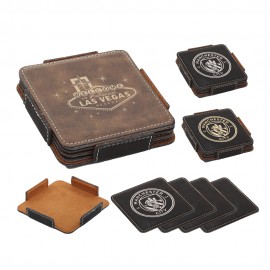 Customized Leatherette Coasters  Customized Leatherette Coasters