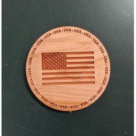 Custom 3.5" American Flag Hardwood Coasters