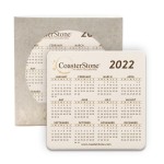 CoasterStone Square Absorbent Stone Coaster - Single (4 1/4"x4 1/4") - Calendar with Logo