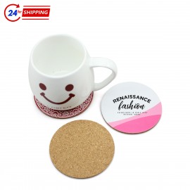 Customized Colorful Sticker Cork Coasters