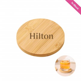 Round Bamboo Coaster with Logo