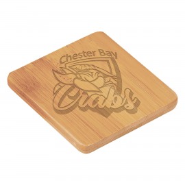 Square Bamboo Coaster, 3-1/2" x 3-1/2" with Logo