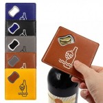 Square PU Leather Coaster with Built-in Bottle Opener with Logo