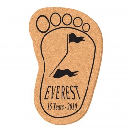 3 1/4" x 5 1/4" Footprint Shape Solid Cork Coasters with Logo  3 1/4" x 5 1/4" Footprint Shape Solid Cork Coasters with Logo