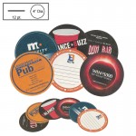 4" Circle Light Weight (12 Point) Pulpboard Coaster w/4 Color Process with Logo