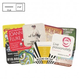 4" Square Light Weight (12 Point) Pulpboard Coaster w/4 Color Process with Logo  4" Square Light Weight (12 Point) Pulpboard Coaster w/4 Color Process with Logo