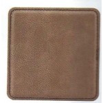 Customized Square Coaster - Dark Brown - Leatherette