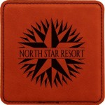 4x4 Rawhide Leatherette Coaster Custom Printed