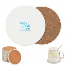 4 Inch Round Ceramic Drink Coaster with Logo
